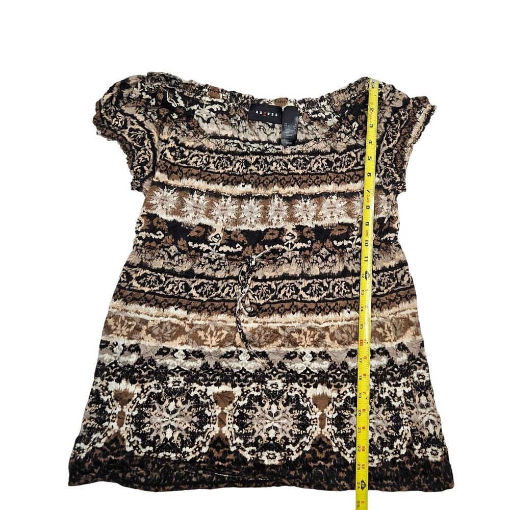 Babydoll Y2K Brown‎ Boho Small Blouse - Picture 5 of 8